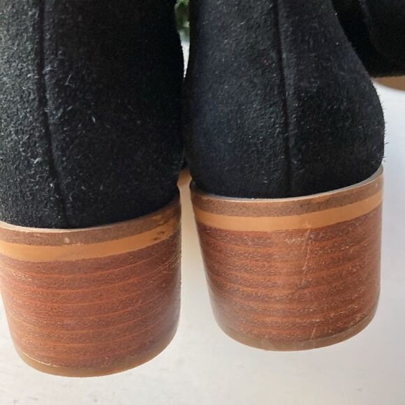 Steve Madden Black Suede Booties Size 7M Flaw - Picture 6 of 14